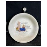 VINTAGE BABY FOOD WARMING DISH W/ PORCELAIN LINED