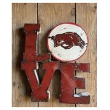 Arkansas Razorback LOVE Metal Wall Decor