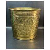 Large Brass Embossed Planter
