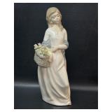 MIRMASU Porcelain Figurine Young Lady w/ Basket