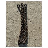 12 FT. LOG CHAIN W/ END HOOKS HAS ONE REPAIR LINK