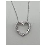 ROUND LAB CREATED WHITE SAPPHIRE, RHODIUM OVER