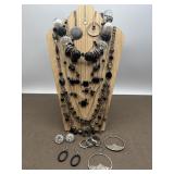 Black & Rhinestones Costume Jewelry Set