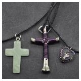 3- CROSS PENDANT NECKLACES