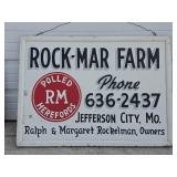 Vintage Rock-Mar Hand Painted Hereford Sign