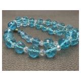 Rare German Turquoise & Borealis Crystals Ca 1930