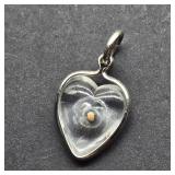 CHRISTIAN MUSTARD SEED SILVER HEART PENDANT