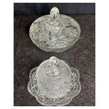 AVON BY FOSTORIA GLASS COVERED BUTTER/CHEESE DISH