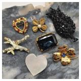 Vintage Brooch Lot w/ Heart