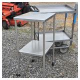 2- STAINLESS STEEL ROLLING CARTS 33" X 20" X
