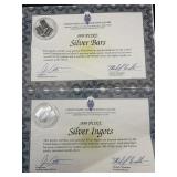 10 SILVER BARS .999 PURE 1 GRAM BARS 10 GRAMS