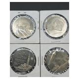 4 COLLECTABLE SPACE MEDALS TOKENS COINS