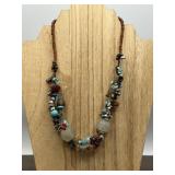 Artisan Boho Style Multi Gems Statement Necklace