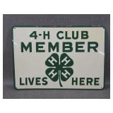 4-H Member Lives Here Metal Sign