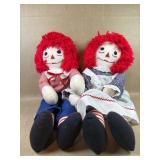 Vintage Raggedy Ann and Andy 18" Cloth Dolls