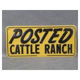 Posted Cattle Ranch Metal Sign