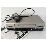 Vintage RCA VCR w Remote, Cords & Instructions