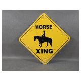 Horse Crossing Metal Sign