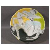Risque Nude Art Pottery Bowl / Footed