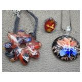 Millefori Style Bracelet , Glass Pendant & Resin