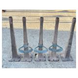 5 CAST IRON BAR STOOL/COUNTER BASES 3 W/ FOOT