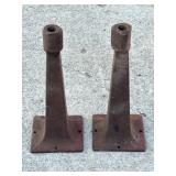 2 SHORT CAST IRON BAR STOOL/COUNTER BASES