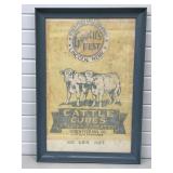 Framed Goochï¿½s Best Lincoln NE Feed Sack Cattle