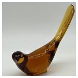 Vintage Fenton Amber Glass Long Tailed Bird