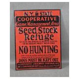 Like New NY State No Hunting Metal Sign