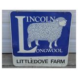 Dvbl Sided Lincoln Longwool Littledove Farm Sign