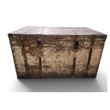 Large Antique Wooden Trunk