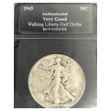 1945 SILVER WALKING LIBERTY HALF DOLLAR COIN