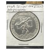 1968 SILVER MEXICAN 25 PESOS COIN