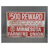 Minnesota Farmers Union Metal Sign