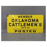 Porcelain Enamel Oklahoma Cattlemans Sign