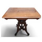 Antique Eastlake Mahogany & Walnut Parlor Table