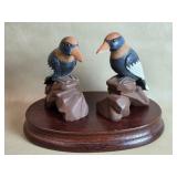 Stone carved Kingfisher Bird Figurines
