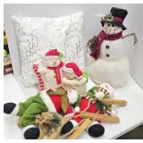 CHRISTMAS DECOR, SNOWMEN PILLOW HALLMARK
