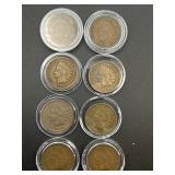 8 INDIAN HEAD PENNY COINS