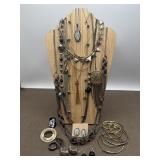Black Silver & Gold Tones Costume Jewelry Set