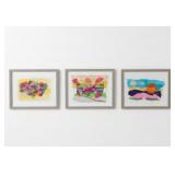 Signed Fire Island Mixed Media Art Trio