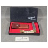 Vtg Schrade Scrimshaw Lock Blade Knife NIB