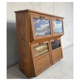 Antique Oak General Store Seed Cabinet