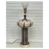 Large Mid Century Table Lamp , Ceramic Mushroom