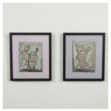 Alexander Gore Signed Surrealist Art Pair