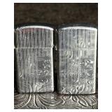 2 ZIPPO LIGHTERS ONE ENGRAVED W/ P.W.W.
