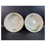 2 Lenox Christmas Holly Serving Bowls 9.25ï¿½ï¿½
