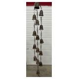 STRANDED RUSTIC METAL FAUX BELL WIND CHIMES 3