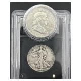 1943 SILVER WALKING LIBERTY HALF DOLLAR & 1963