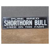 Vtg Metal Shorthorn Bull Sign